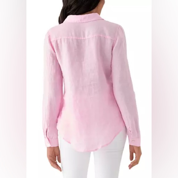 Lilly Pulitzer Women’s Sea View Linen Button Down Top in Pink, Size SMALL - EUC - Picture 9 of 17